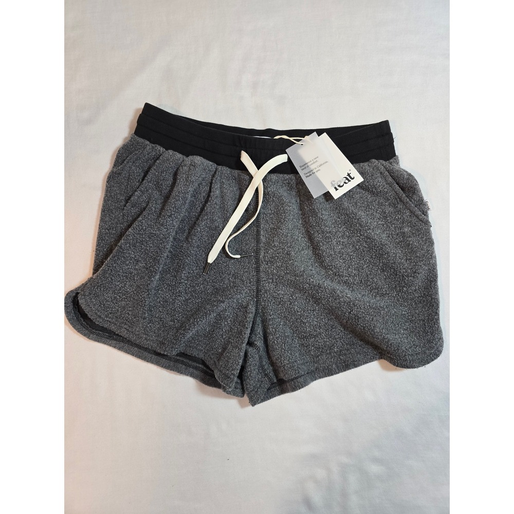 Feat BlanketBlend Shorts Heather Charcoal Grey‎ Black Waistband NWT Size Large